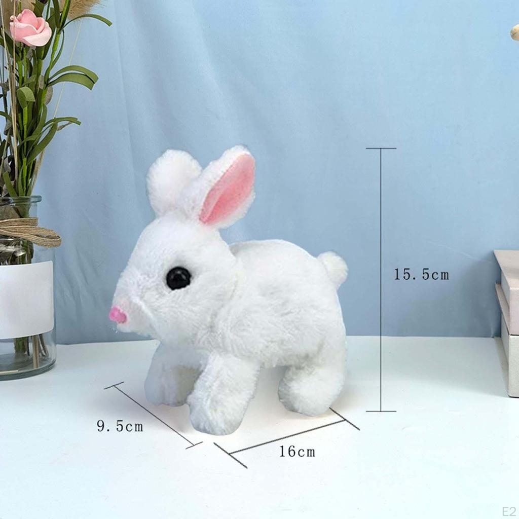 Electric Figurine Plush Toy Bunny Doll Feedable Stuffed Animals for Birthday Gift, Play House
