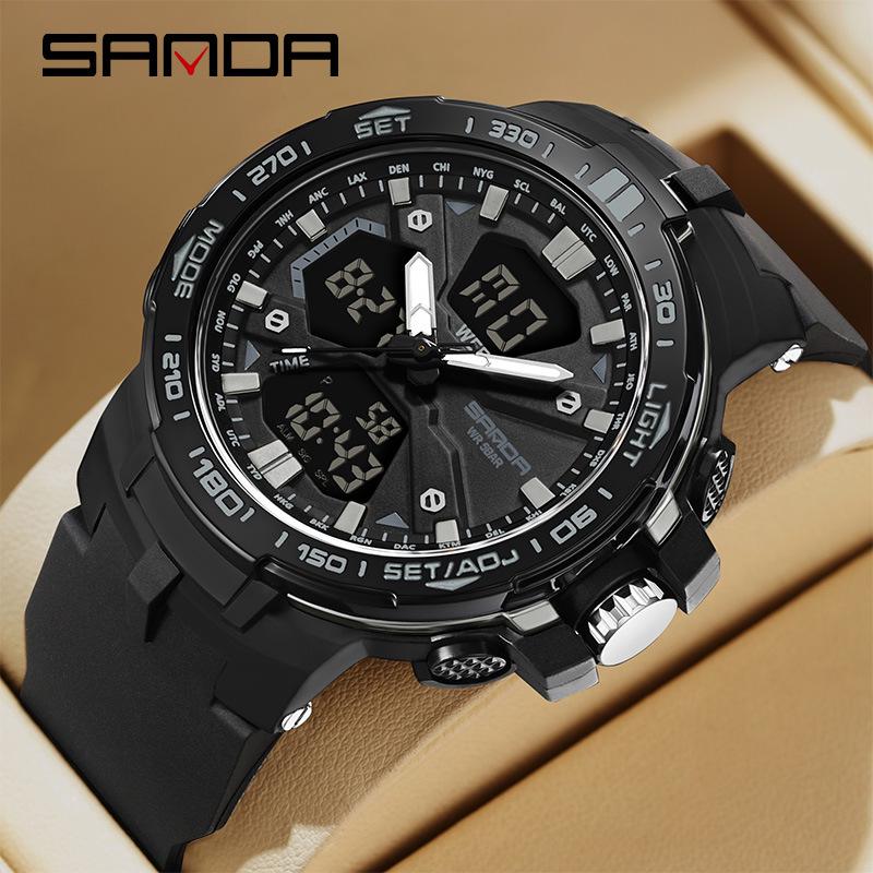 SANDA Men's Multifunction Waterproof Sports Watch