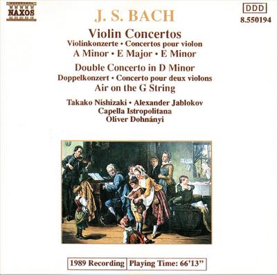 CD BACH; JABLOKOV - Violin Concerti  8550194 Naxos 1990 Germany Classical Used