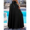 Spring Summer Solid Color High Waisted Ice Silk Trousers Casual Versatile Elastic Pocket Wide Leg Pant