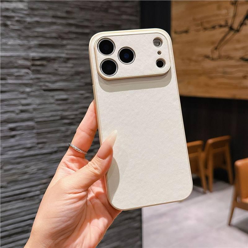 Versatile 17-Element Leather Case: Compatible with iPhone 17 Pro Max and 16 Pro Max - Solid Color Protective Cover
