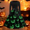 Women's Vintage Halloween Print Round Neck Casual Dress for Everyday Wear
