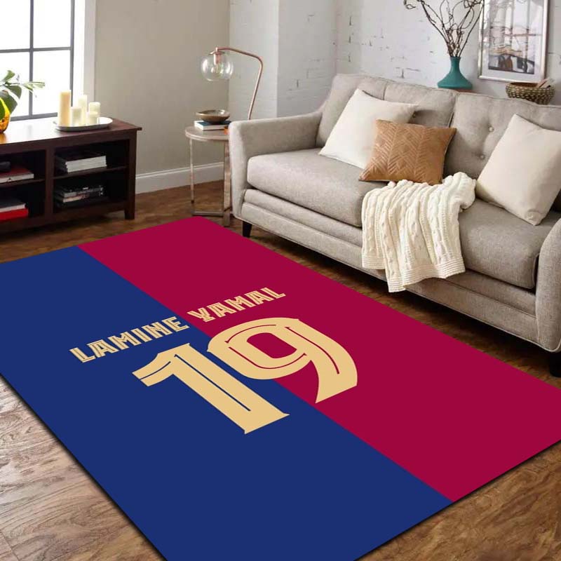 Tappeto Stampa 3D Stella del Calcio Lamine Y-Yamal Morbido Antiscivolo Lavabile Tappetino per Pavimento Camera da Letto Soggiorno Decorazione per Tifosi di Sport Regalo per Ragazzi