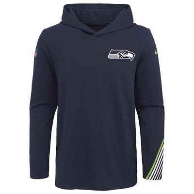 X NFL Collaboration Hoodie Seattle Seahawks Fleece Striped Kids Hoodies Deep-Blue 3Z1B7FBJF-SEA