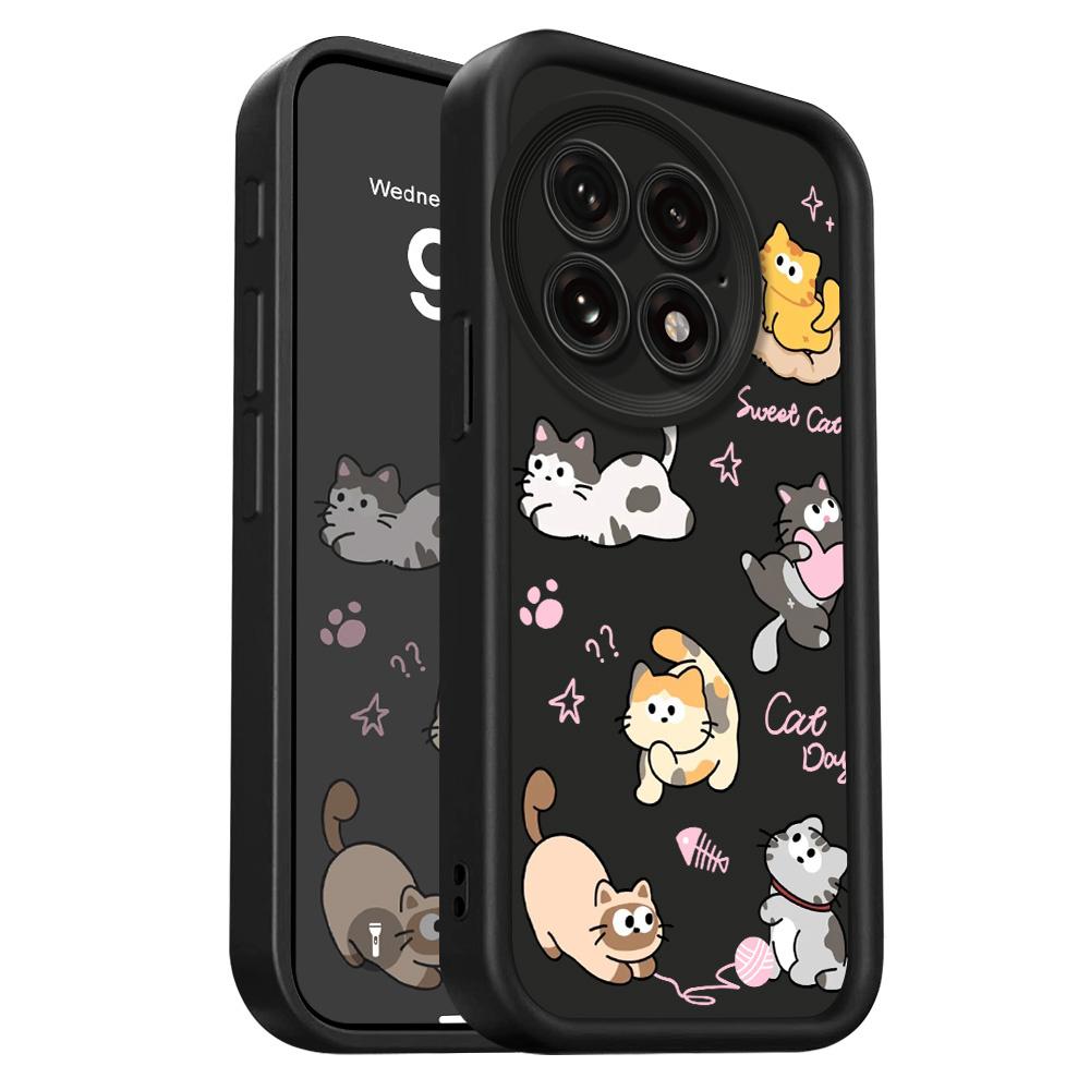 

Playing Cute Cat Phone Case For Oneplus 15 15R 13 13T 12 12R 11 11R 10R Nord CE 5 4 3 2 Lite 4G 5G Staircase Soft Cover Oneplus 15R чорний