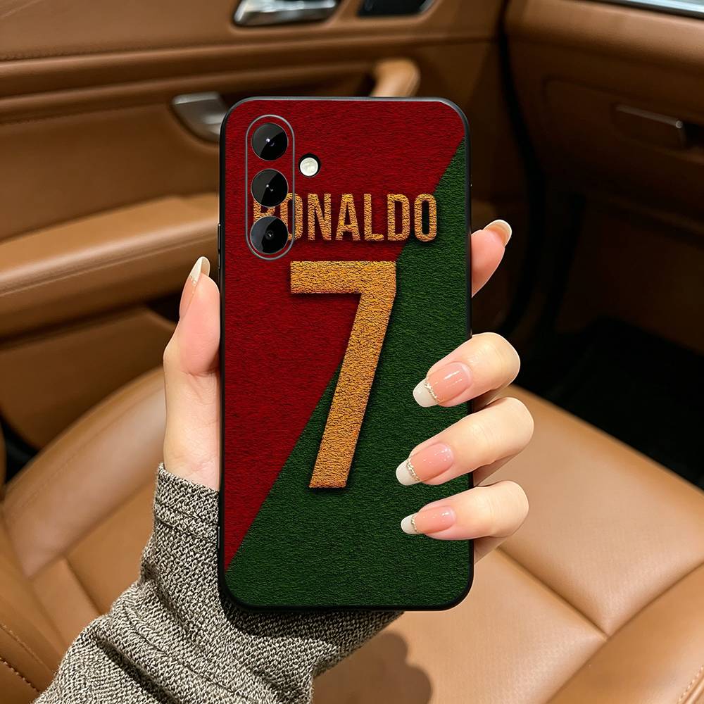 C-R-7 R-Ronaldo Black Soft Silicone Phone Case for Samsung Galaxy A73, A71, A72, A70, A53, A52, A51 Samsung a31