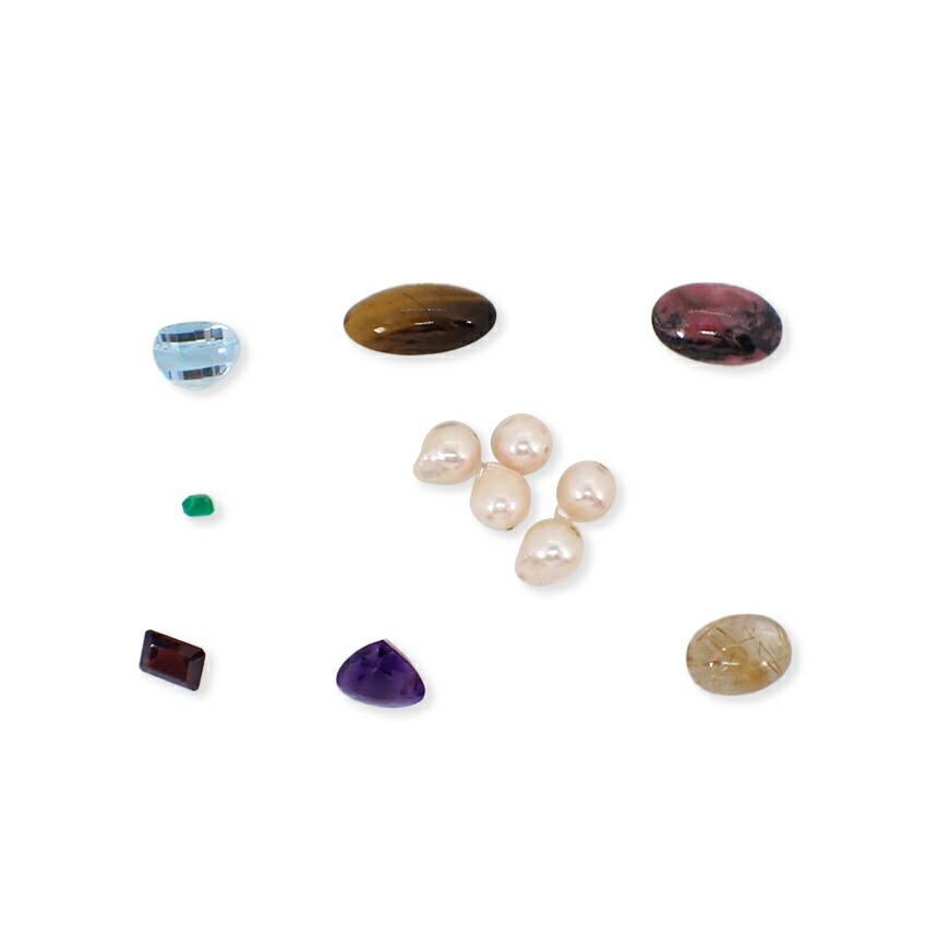 

[Used] 12pc loose emerald, amethyst, topaz, garnet, rutilated quartz, etc./g531-27