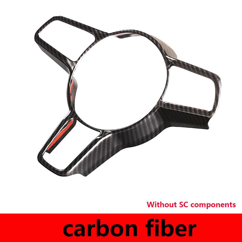 For Porsche Cayenne 2015-2020 ABS Carbon Fiber/Red Car Steering Wheel Frame cover Trim sticker Auto Accessories