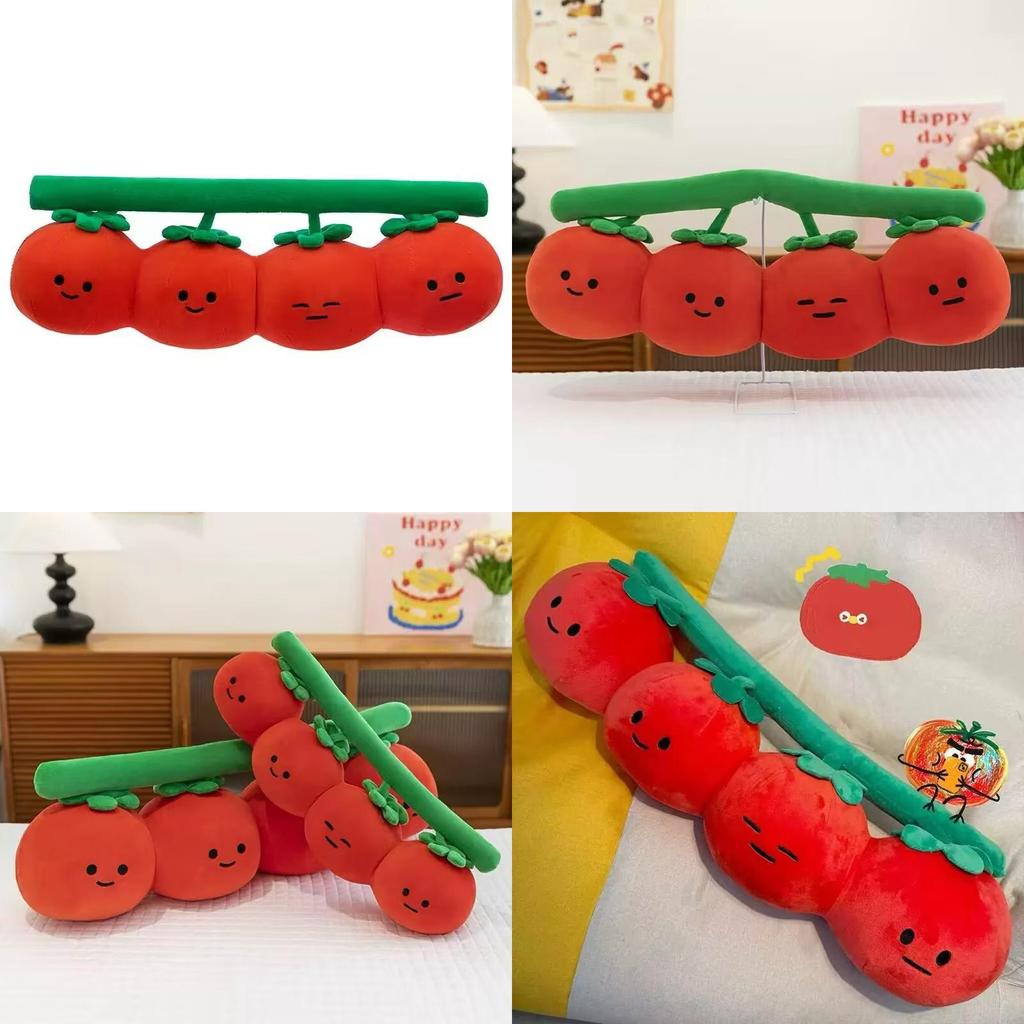 Cartoon Tomato Shaped Plush Pillow With Soft Cotton Filling For Home Decor And Gift