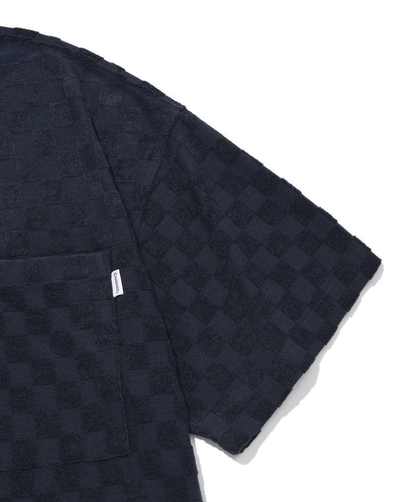 COVERNAT Checkerboard Collar T-Shirt Navy