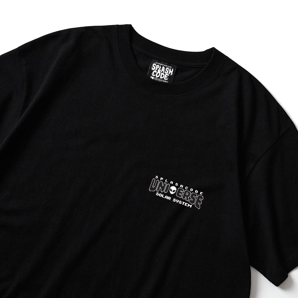 Seupeullaesikodeu Short Sleeve T-Shirt Black - Solar System