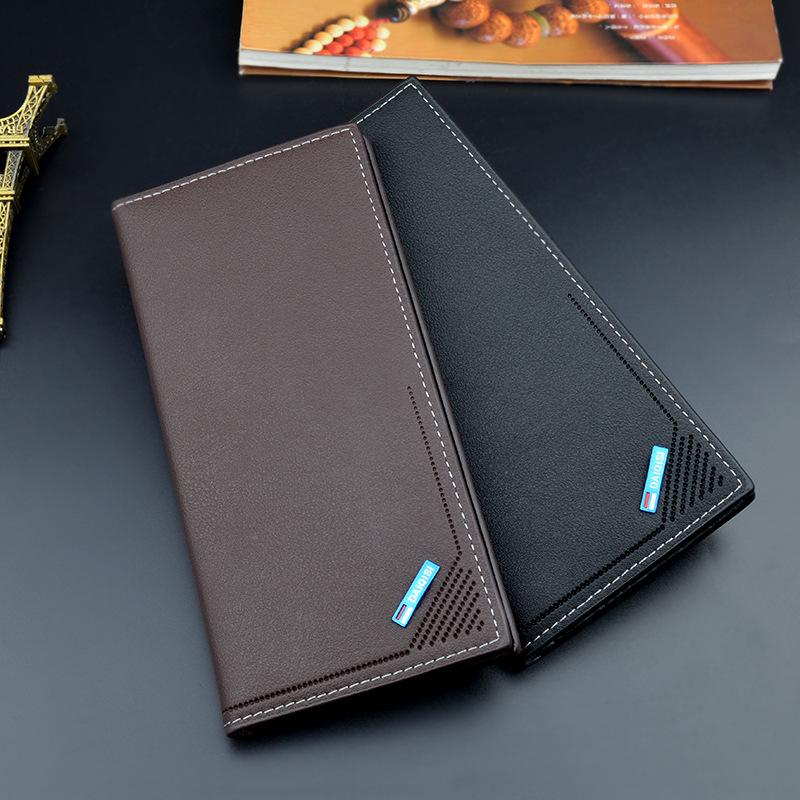 Men’s Long Wallet: Sleek, Youthful Design, Soft Texture, Multi-Card Slots, Large Capacity.