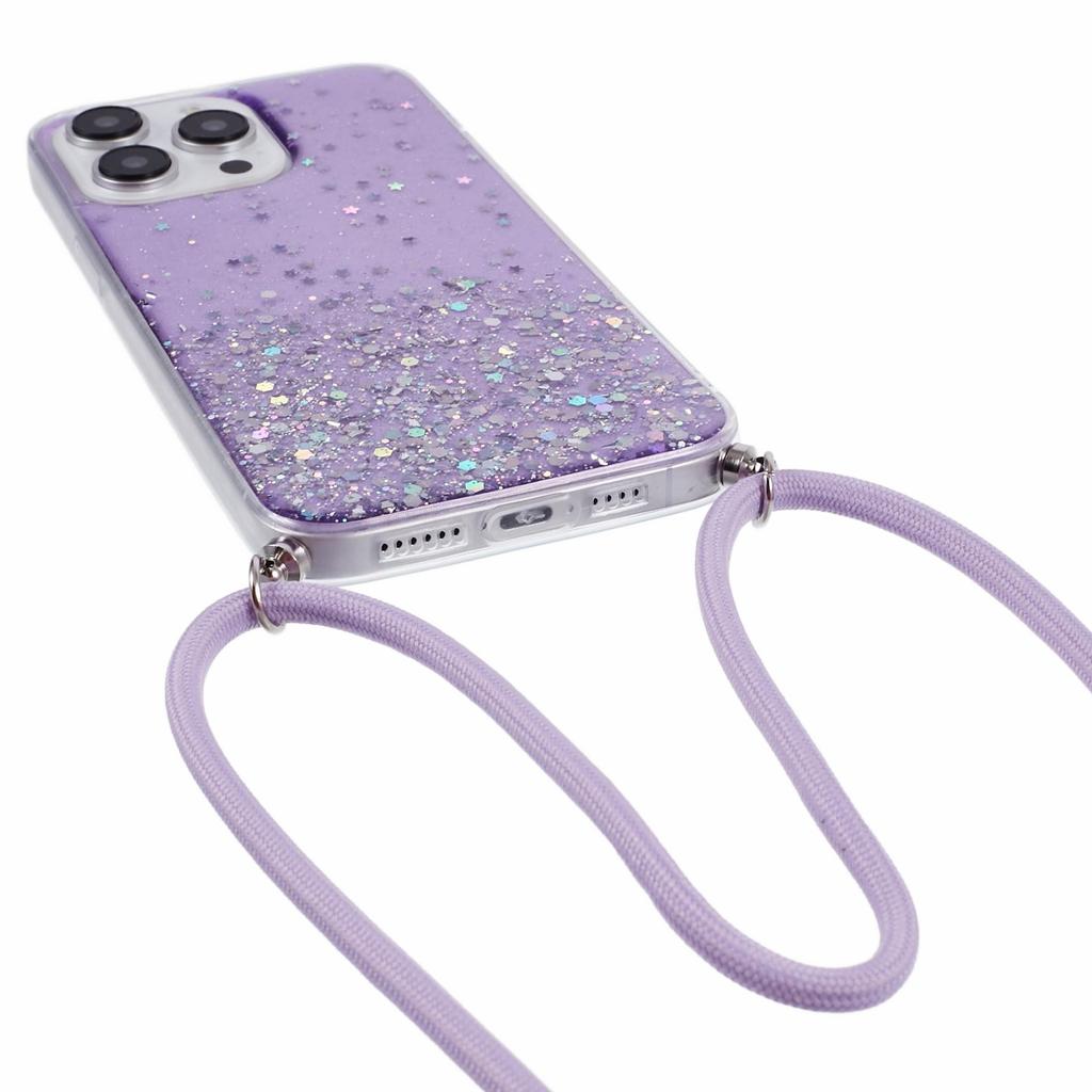 AW Series for iPhone 14 Pro Anti-Scratch TPU Phone Cover Epoxy Phone Case with Lanyard