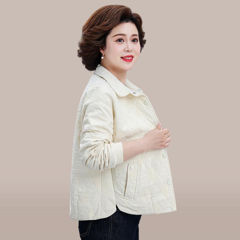 

2026 Mother s Day Stylish Lapel Jacket for Middle-Aged Women - Early Spring Fashion for 50+ Moms L (110-125 lbs) грязно-белый