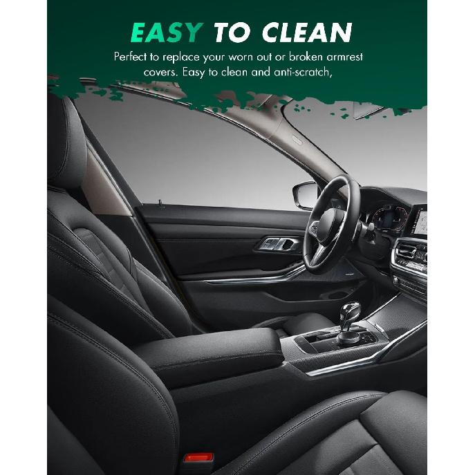 SCITOO Auto Grey Armrest Center Console Lid Skin Cover With Base Replacement Fit For 2008-2014 For Toyota Highlander