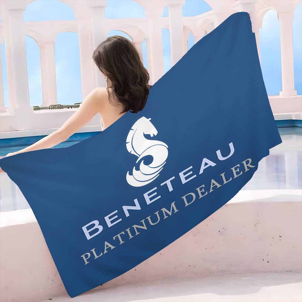 B-Beneteau Logo Telo da Spiaggia Asciugamani da Bagno Colorati per Ragazza Microfibra Asciugatura Rapida Personalizzato Senza Sabbia Spiaggia Yoga Spa Palestra Piscina