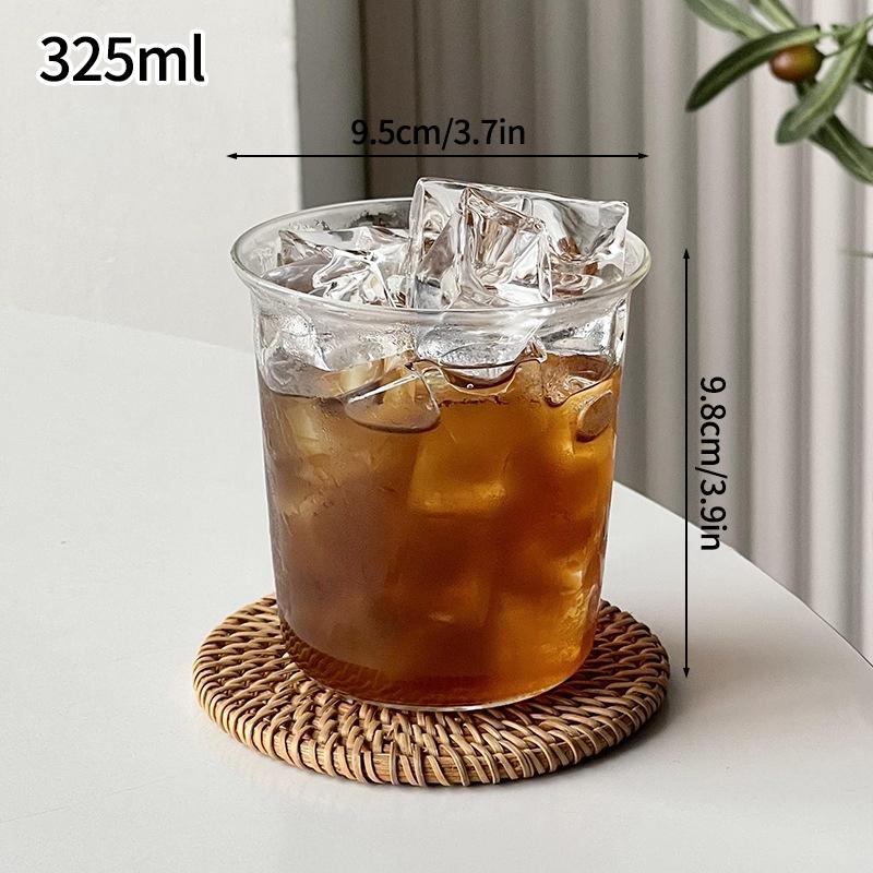INS Stripe Cold Coffee Mug Creative Glass Cups Ice Juice Cocktail Drinking Cup Glass Drinkware Water Bottle Home Accessories