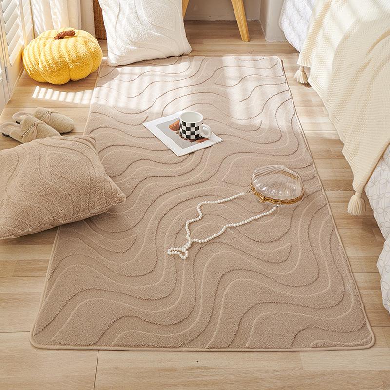 Shu Baumwoll-Wohnzimmerteppich mit rutschfester Oberfläche: Fleckenabweisender, strapazierfähiger und pflegeleichter Teppich für Sofa und Couchtisch