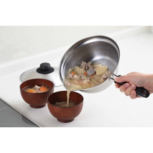 Yoshikawa Saucepan, 18cm, Gas/IH Compatible, Ideal for Bowls and Ramen, Stainless Steel, Made in Japan, Deep, with Spout, Single-Serve, Product Number