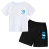 Set Estivo per Bambini Marca Messi Stampa T-shirt a Maniche Corte + Pantaloncini Set 2 Pezzi Tuta Sportiva Moda Casual Bambino Ragazzo Ragazza Abbigliamento per Fan