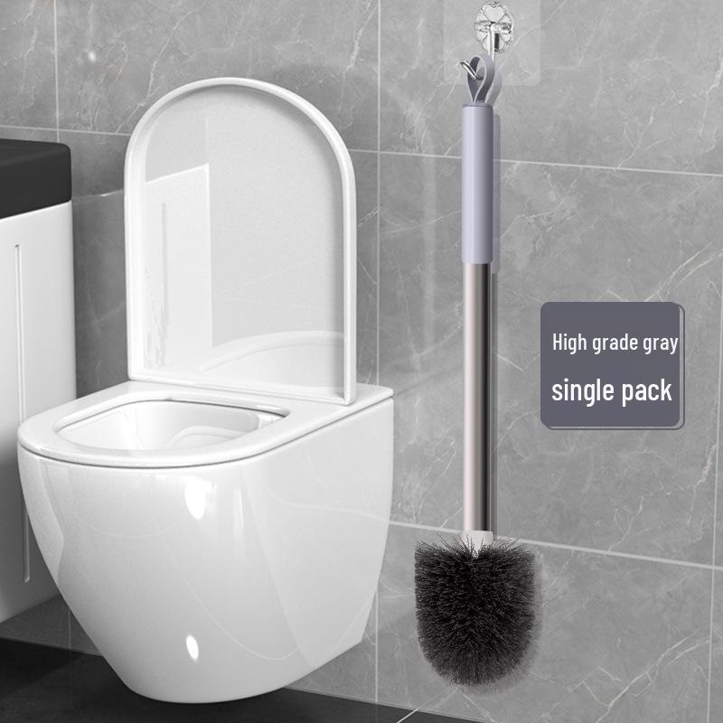 Wall-Mounted Toilet Brush with Long Handle - No Dead Corners, Punch-Free Design for Bathroom Cleaning
