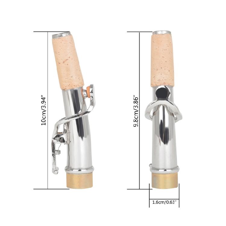 2 Stück Saxophon gebogener Hals und gerader Hals Messingbeschläge Instrumententeile