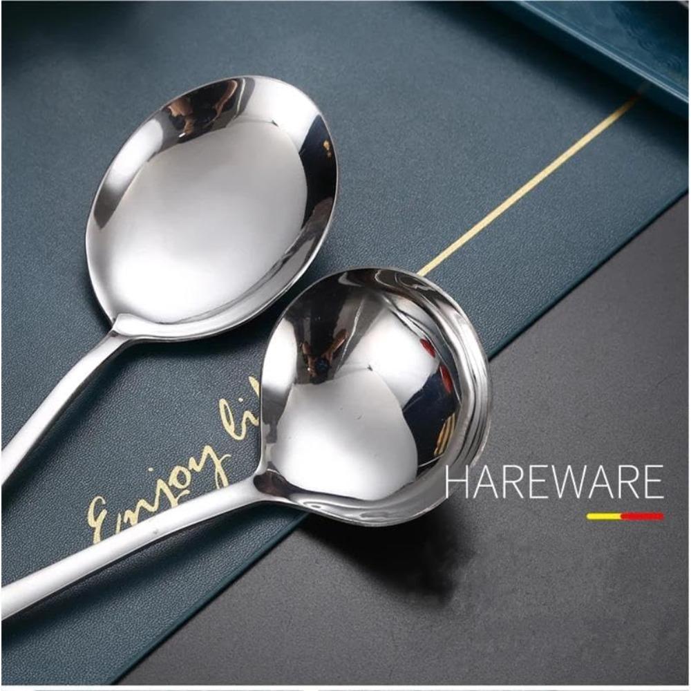 6pcs/Set Utensils Premium Stainless Steel Include Serving Spoon Soup Ladle Colander Fork Shovel Mirror Polished Cutlery Set