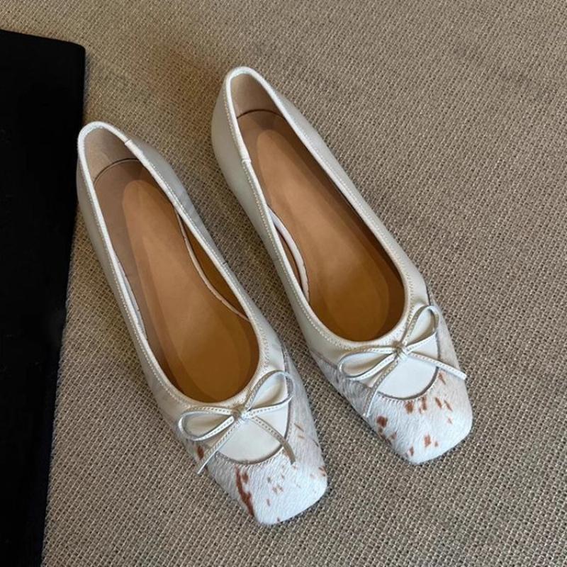 Fashion Women Shoes 2025 Spring Autumn New Fashion Comfort Bow-knot Mary Jane Shoes Lightweight Soft Sole Square Toe Women's Ballet Shoe