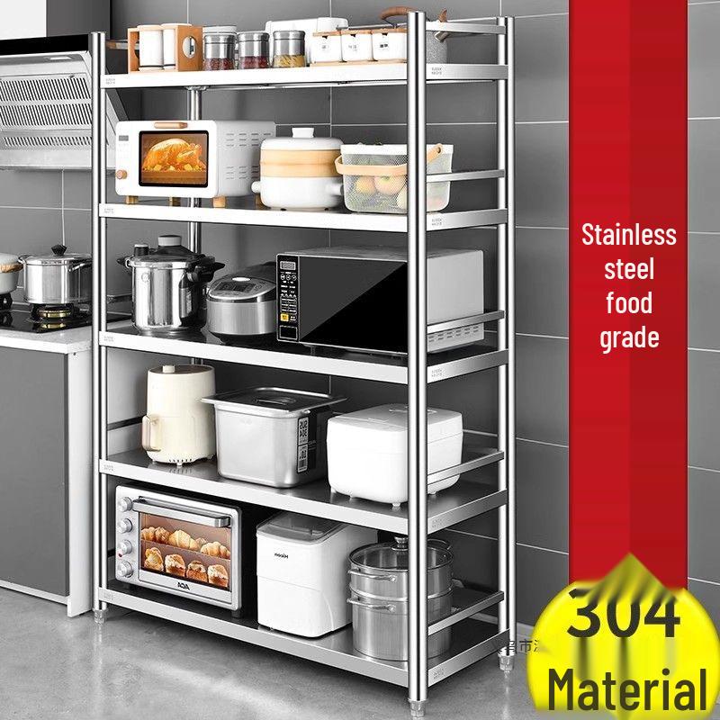 304 Stainless Steel Multi-Layer Kitchen Storage Rack for Oven & Microwave