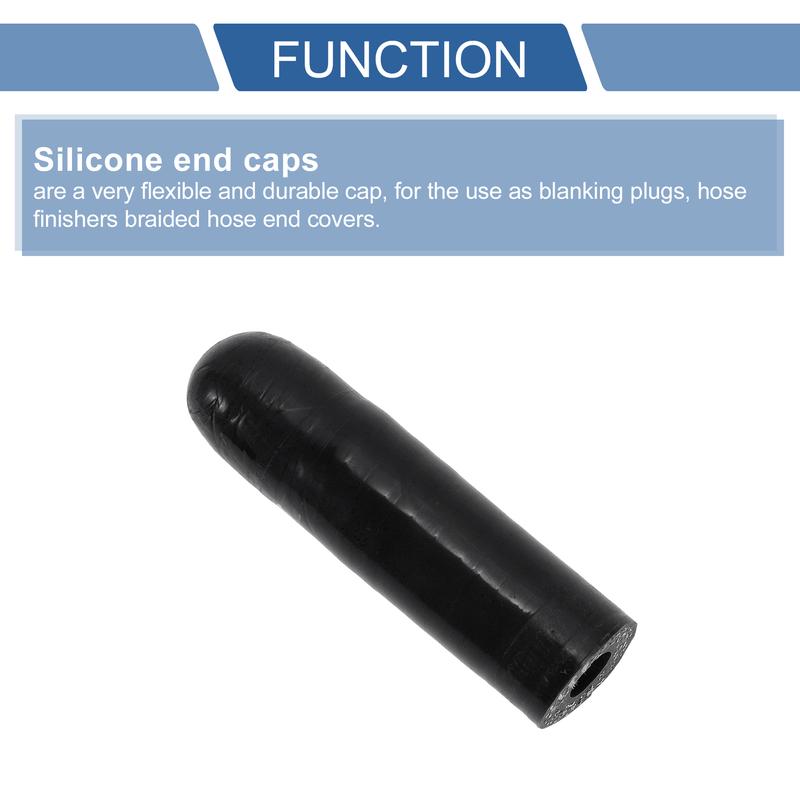 UXCELL 8mm 11mm 16mm 19mm 25mm 35mm 4-ply Polyester Silicone Rubber Hose End Cap for Coolant Turbo Bypass Valve Vacuum Black
