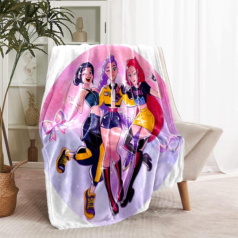 1pc Blanket Kpop Hunter7 Print Design, Lightweight Blanket for Sofa, Bed- Soft &Warm, Gift for All Seasons like Christmas, Halloween