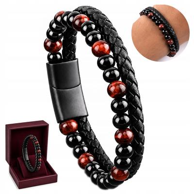 Men' Braided Bracelet Elegant Tiger Eye Beads Bracelet