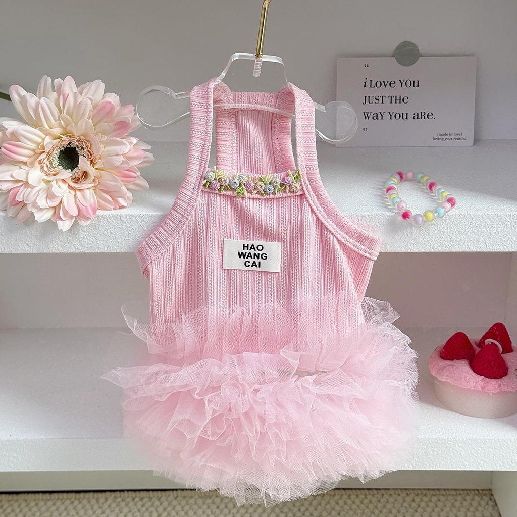 Haustier-Prinzessin-Kleid: Frühlings-/Sommer-Puff-Tüllrock für Katzen & kleine Hunde