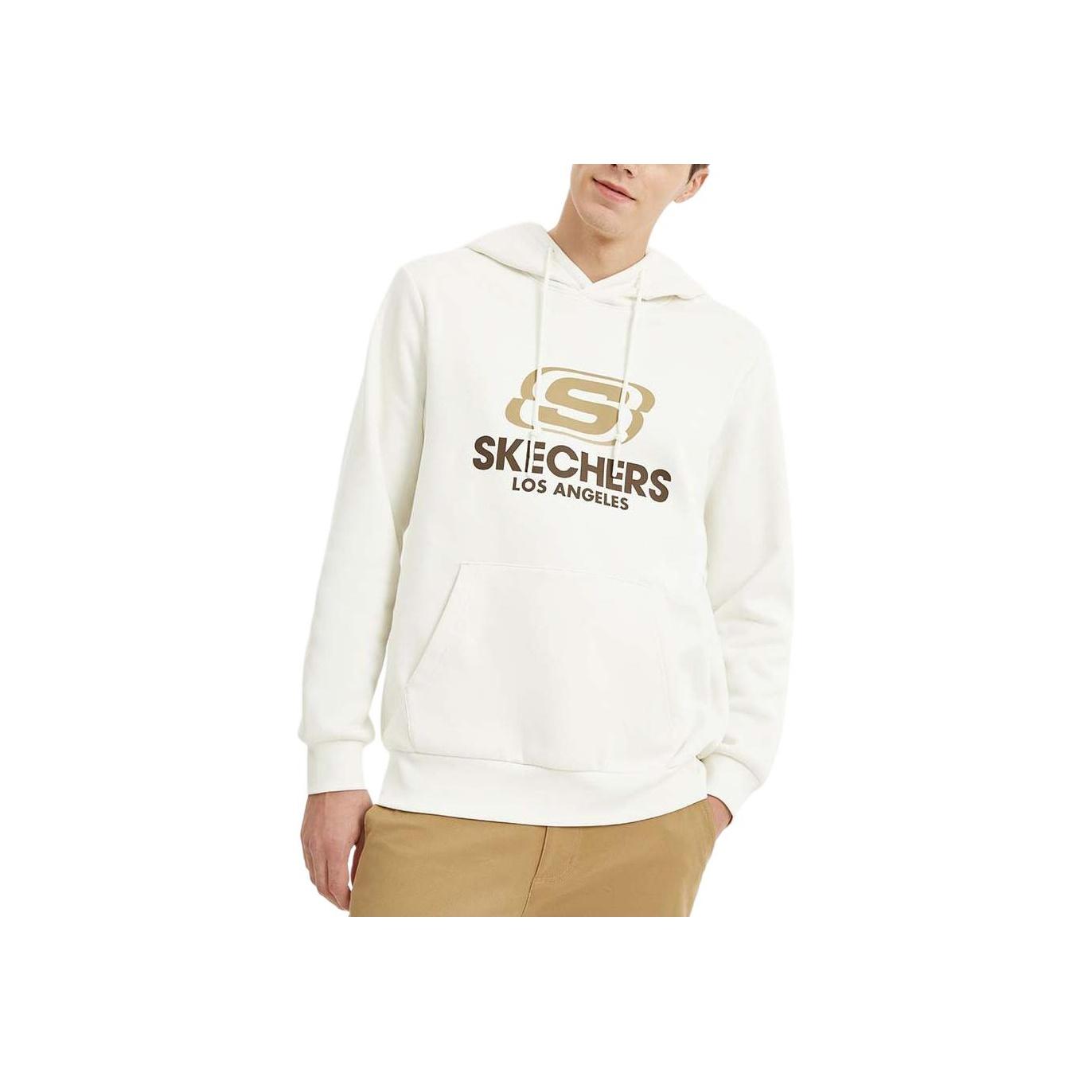 Skechers Colorful Casual Series Fleece Lined Knitted Hoodie Unisex hoodies Cotton-Candy-White L423U160-0074 XS