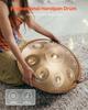 Tamburo Handpan, 56 cm 9 Note Tamburo a Mano in Acciaio, Tamburi Musicali 432Hz in Re Minore con Protezione del Bordo Tessuta, 2 Mazze e Custodia, Percussioni Resistenti allo Sbiadimento