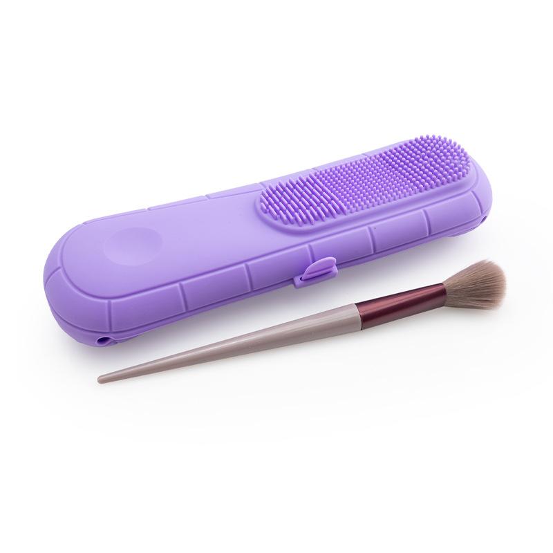 Multifunctional Travel Makeup Brush Holder Portable Silicon Cosmetic Brushes Bag Travelling Cosmetic Case Makeup Tool Organizers