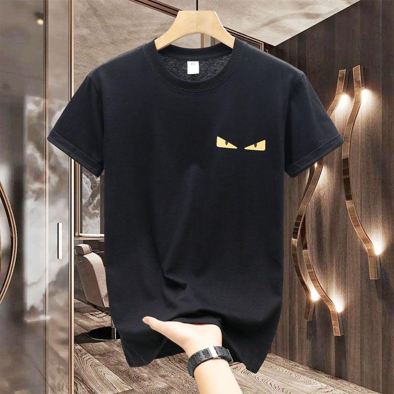 Foreign Trade Surplus Stock European Station 2024 Summer New Pure Cotton Short-Sleeve Men's T-Shirt Trendy Brand Little Monster Half-Sleeve Top