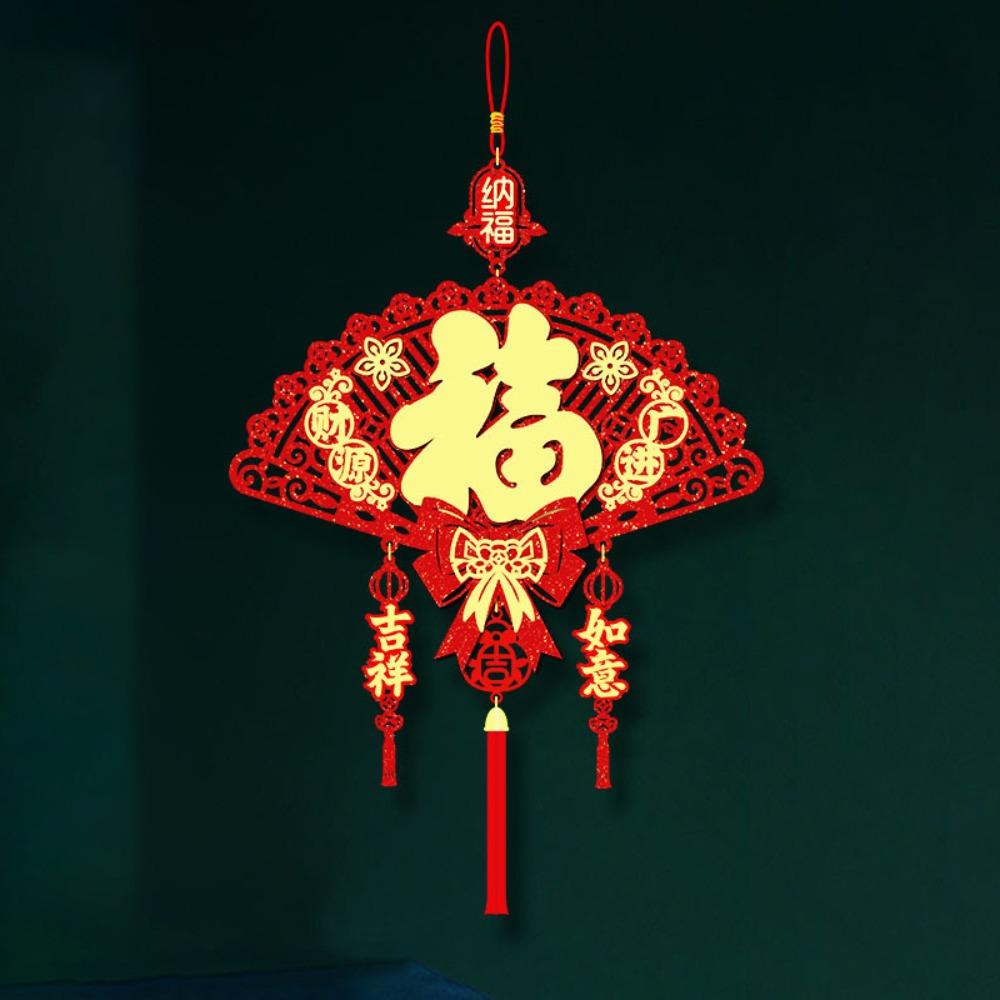 Rote Neujahrs-Hängeornamente Papier Chinesisches Glücksornament Frühlingsfest Türdekoration Zuhause