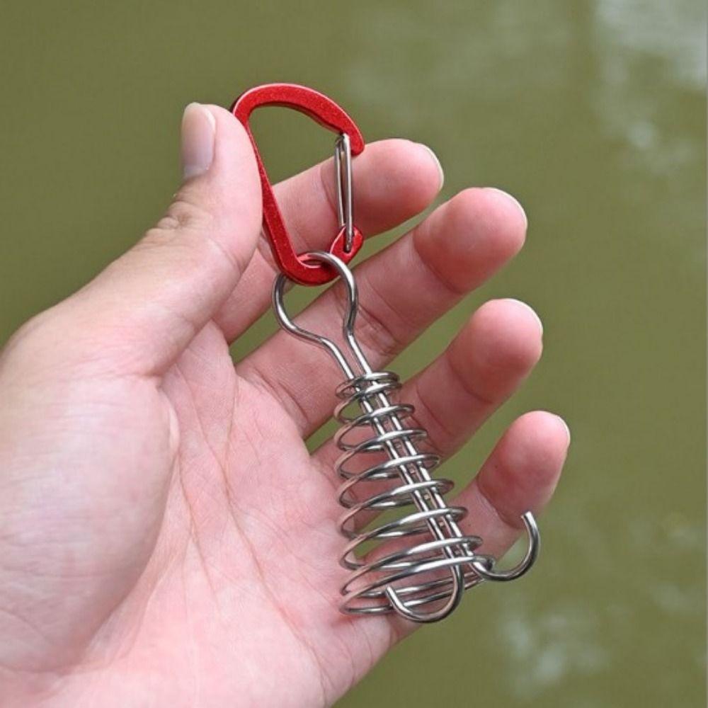 6Pcs Stainless Steel Outdoor Camping Deck Nail Aluminum Zinc Zinc Alloy Fixed Tent Rope Buckle Tent Tie Down