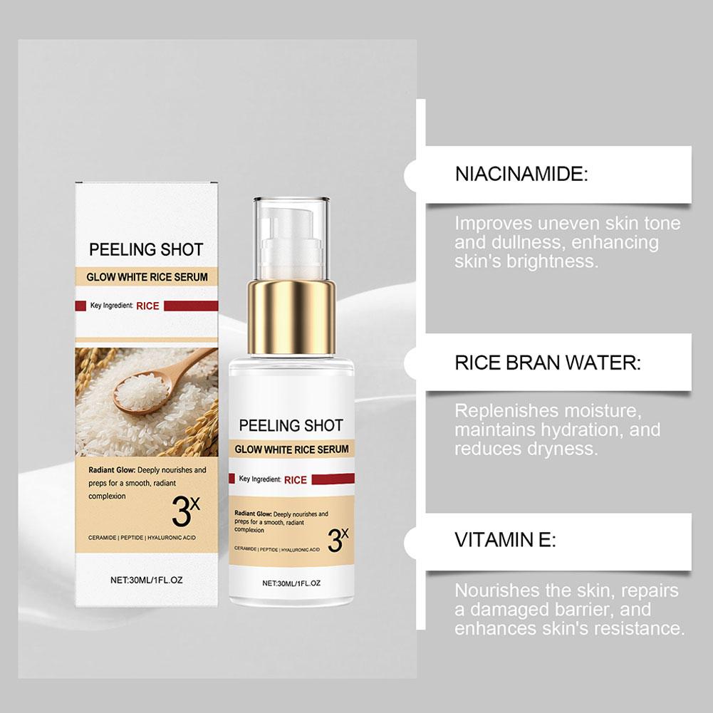White Rice Peeling Shot Glow Serum Exfoliating Cleansing Shrink Pores Remove Dead Skin Purify Oil Control Moisturizing Skin Care