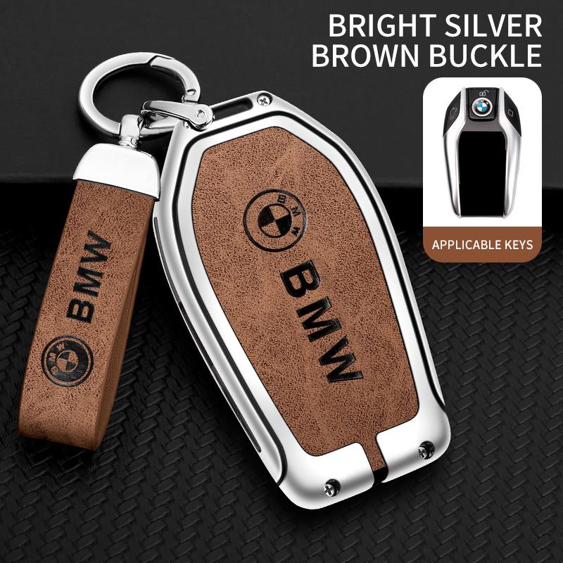 Zinc Alloy Leather Car Key Fob Case Cover Shell for BMW Display LED 8 7 6 Series X3 X4 X5 X7 G01 G02 G05 G07 G11 G12 G30 G31 G32