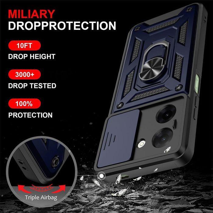 Coque de protection - E.F.Connection - pour Xiaomi Redmi A5 - Antichoc - Rigide - Avec anneau arrière - 2 Verres Trempés