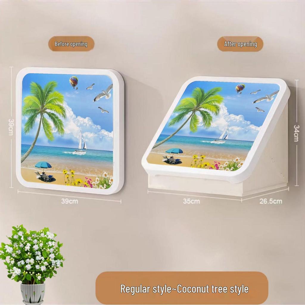 Wall-Mounted Bathroom Storage Box, No-Drill Installation