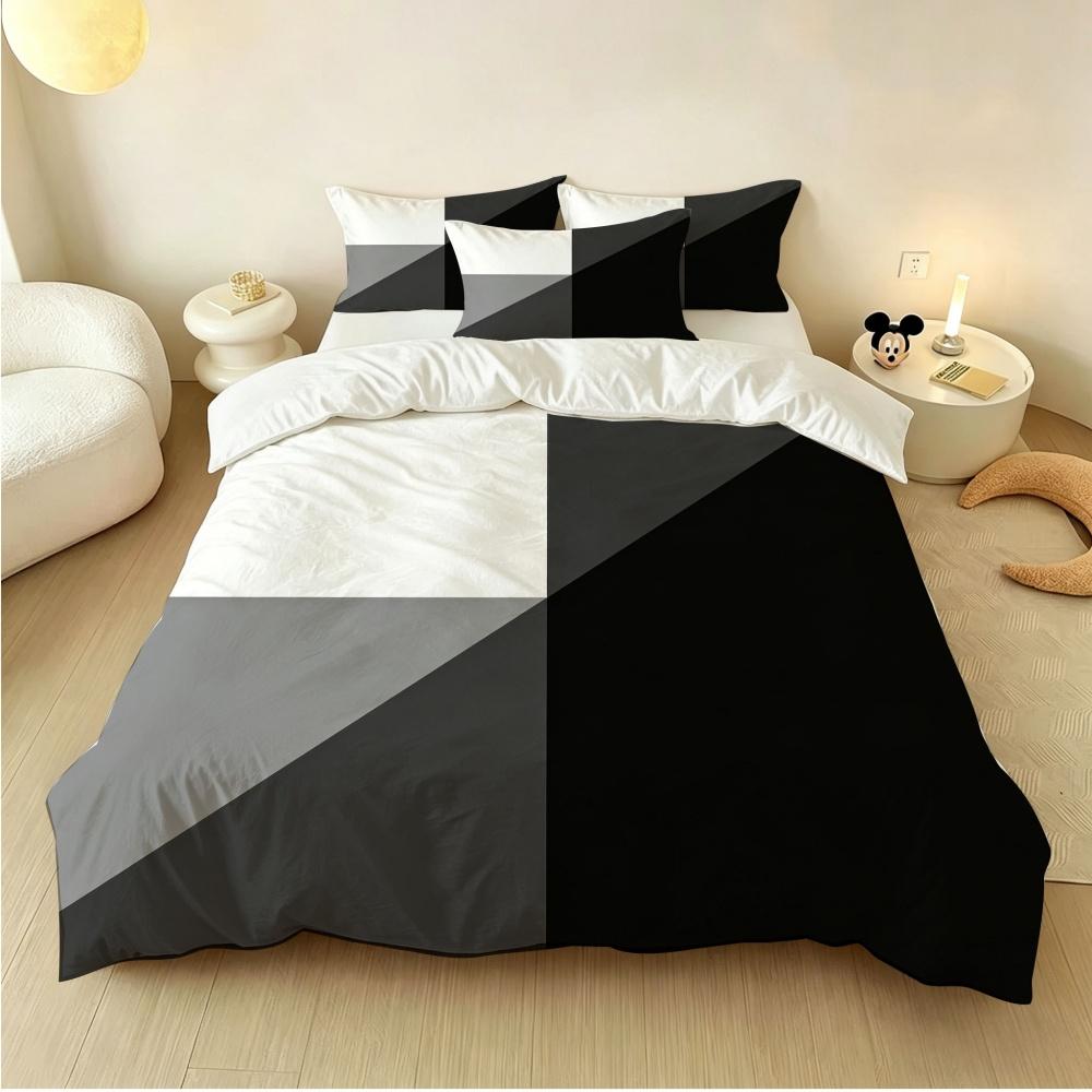 New Design Geometric Duvet Cover For Kids Comforter Cover Set Twin Size Strip Lines Bedding Set With Case 4Pcs Bedroom Decor