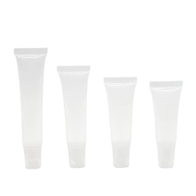 Gold-Plated Lip Gloss Tube with Slant/Round Mouth and Transparent Empty Packaging