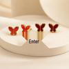 Large Stainless Steel Butterfly Earrings - Drip Oil Style, Fashionable & Creative Ear Studs for Daily Wear