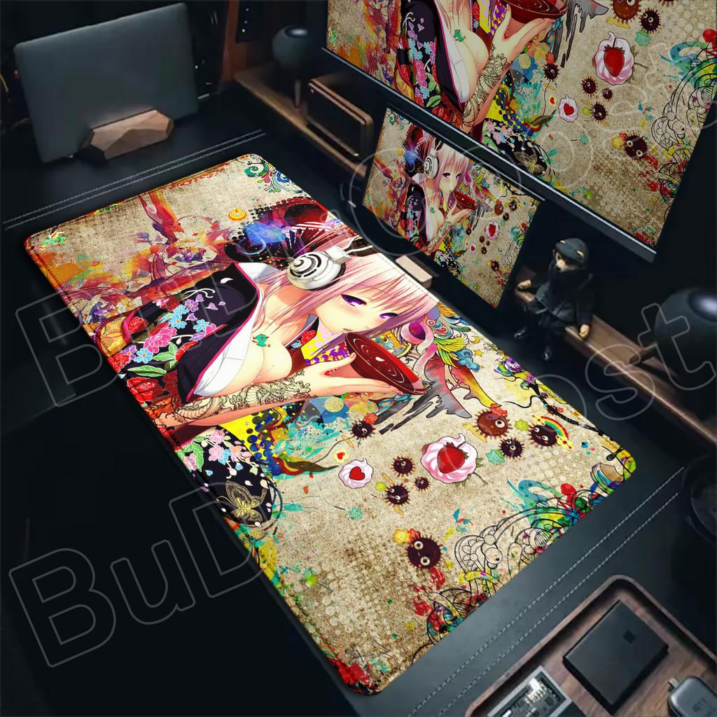 Xxl Laptop Keyboard Mats Tabletop Carpet Kawaii Girl Super Sonico Large NonSlip ESport Gaming Mouse Pads Pc Rubber Accessories