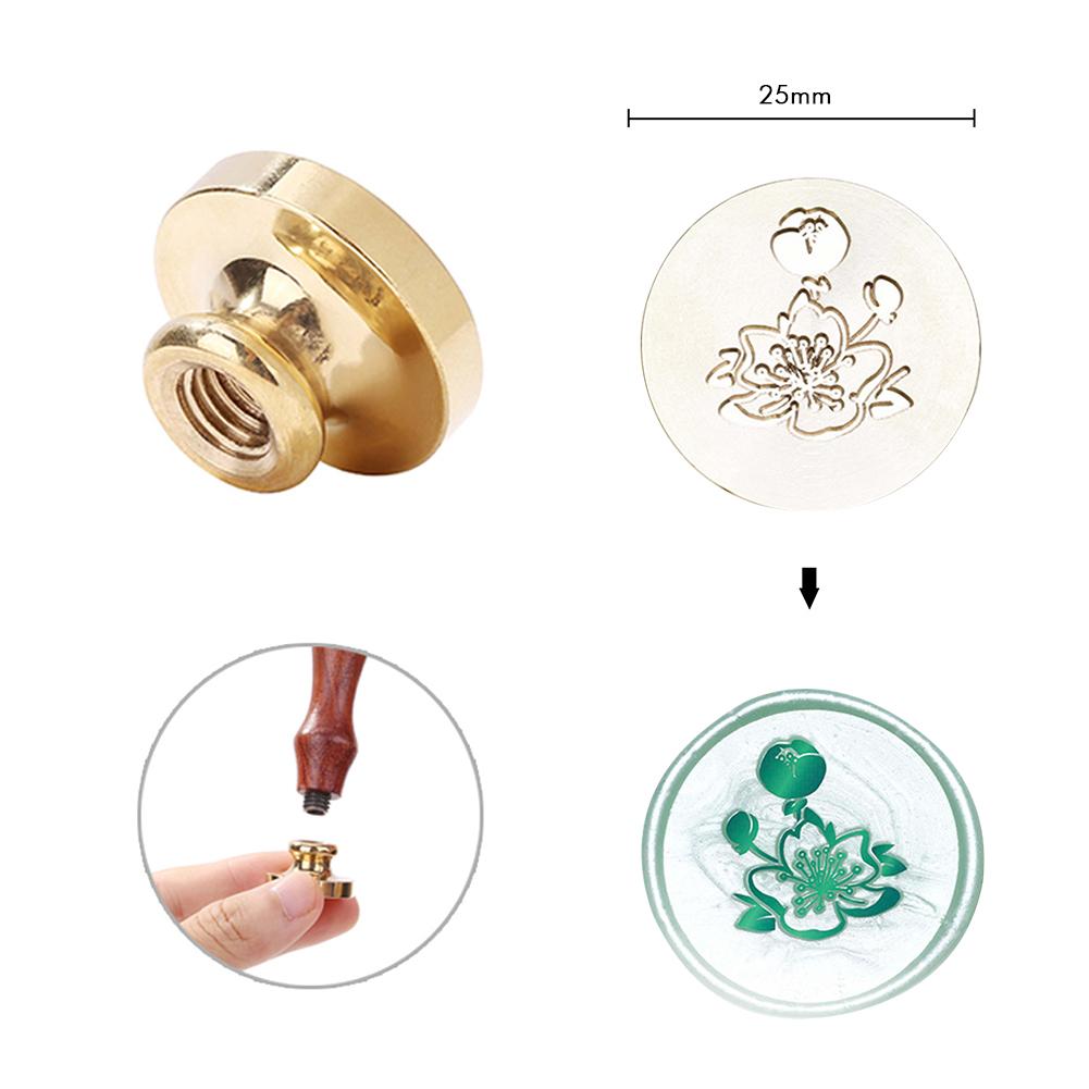Round Shaped Sealing Wax Stamp Head Wedding Invitation Retro Sealing Stamp Head Handcraft Tools for Cards Envelope DIY Art Decor