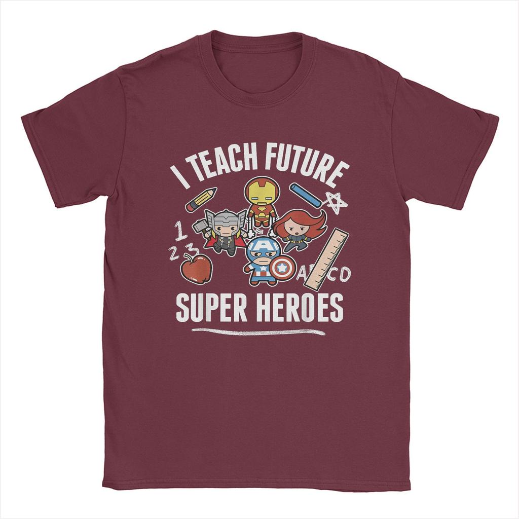 Avengers I Teach Super Heroes T-Shirt for Men Cute Funny Novelty Pure Cotton Tees Crew Neck Short Sleeve T Shirt 6XL merchandise