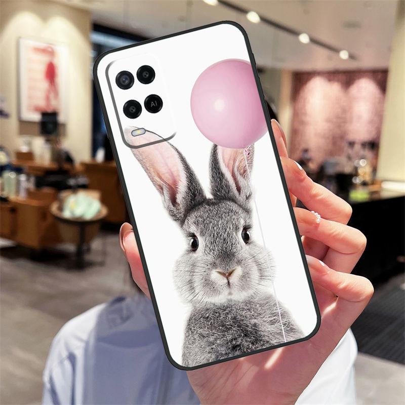 Süße Kaninchen Hülle Für Oppo A40 A60 A80 A18 A38 A58 A78 A98 A16 A76 A96 A15 A17 A77 A74 A94 A54 A57S Cover